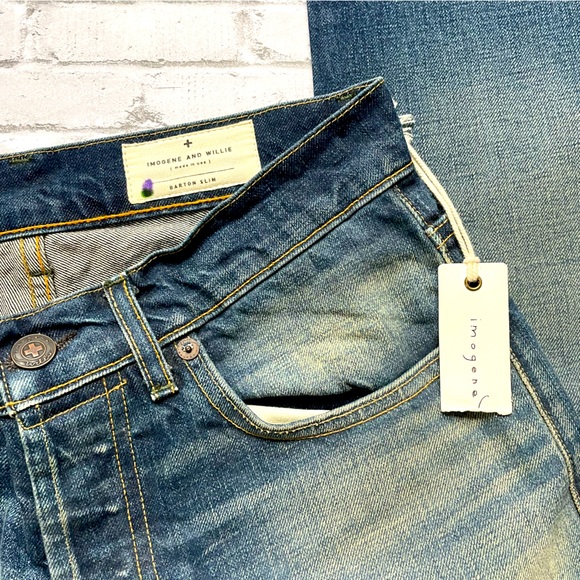 Imogene and Willie NEW Barton Slim Denim Jeans 27 Medium Wash Casual - Picture 4 of 14